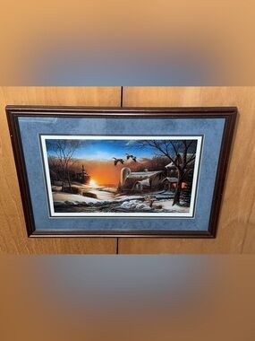 Terry Redlin “The Sharing Season II” 1986 Matted Framed Art Picture Snow Ducks